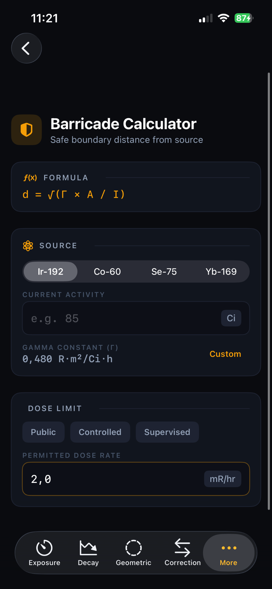 Barricade calculator