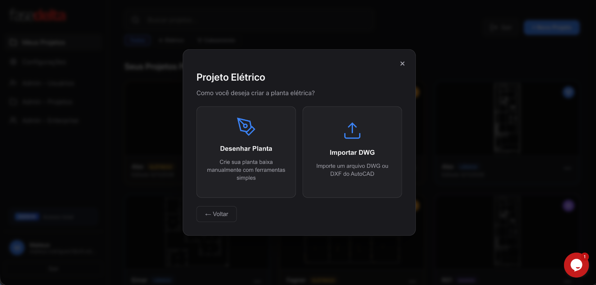 DWG import dialog