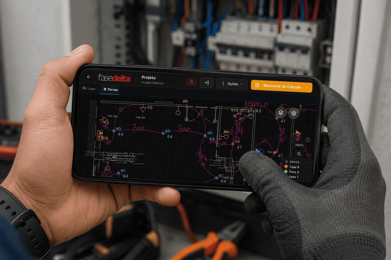 Fase Delta used on a phone in the field