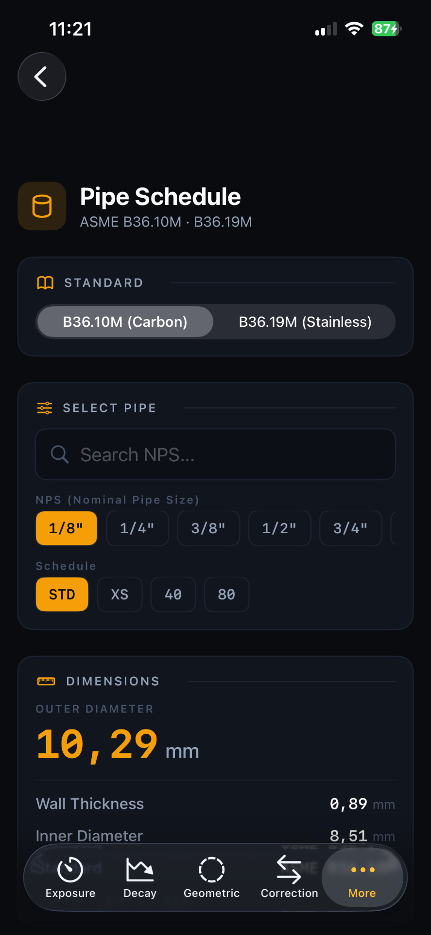 Pipe schedule · ASME