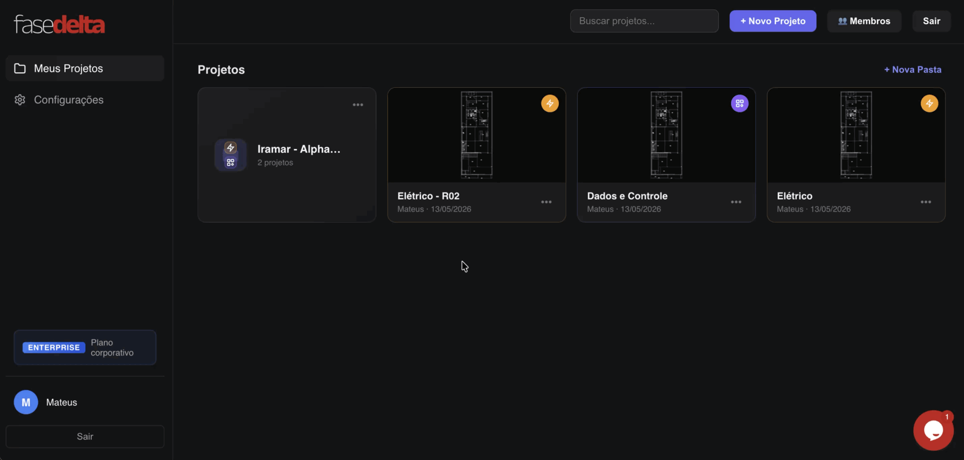 Fase Delta — project management dashboard